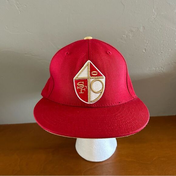 San Fransisco 49ers NFL Football Mitchell & Ness Vtg Wool Fitted Hat 7 3/8 - Picture 1 of 11